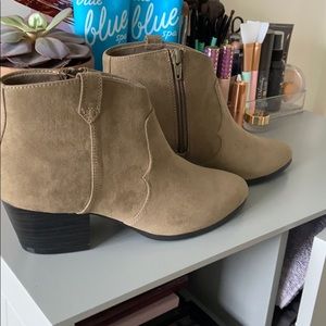 Olive Faux Suede Booties